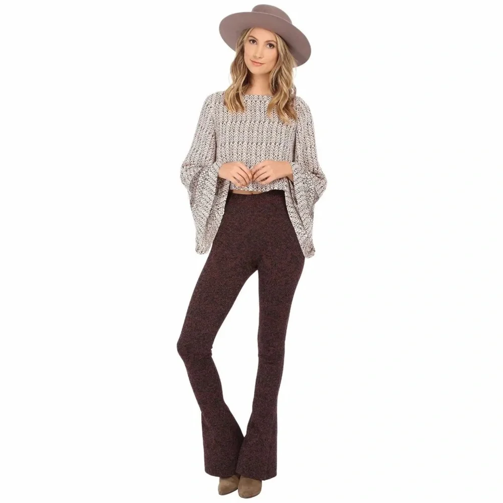 Free People‎ Flare Pant Wide Leg Metallic